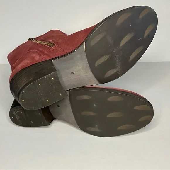 Seychelles Weekenders Castanets Boots Women's 8 Burgundy Suede Ankle Booties‎ - Picture 5 of 9